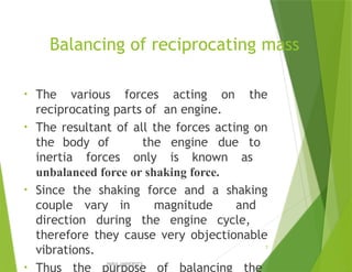 types of balancing in dynamics of machine | PPTX | Physics | Science