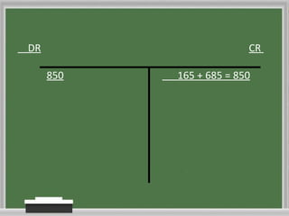 DR CR  850   165 + 685 = 850 