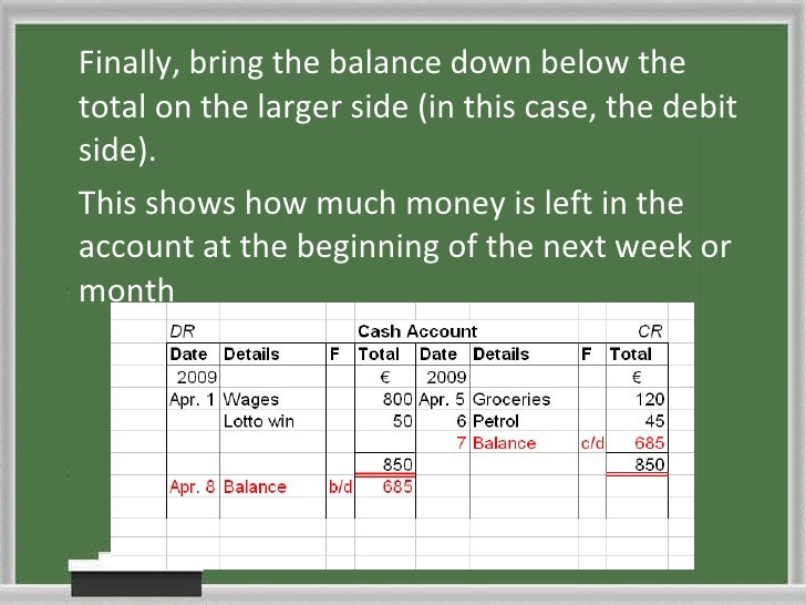 Balancing a T account