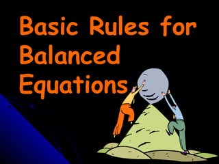 Basic Rules for
Balanced
Equations
 