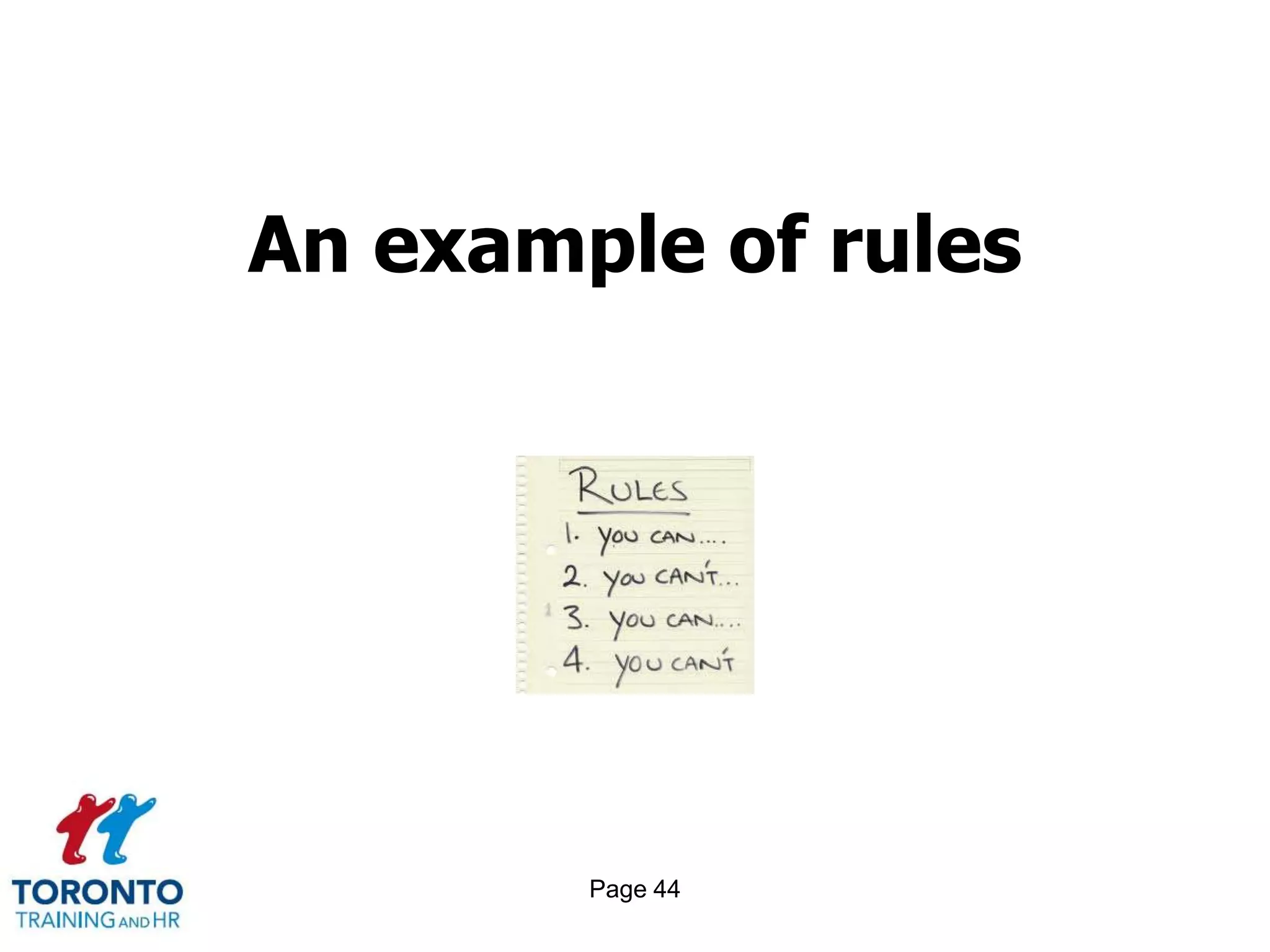 An example of rules




        Page 44
 