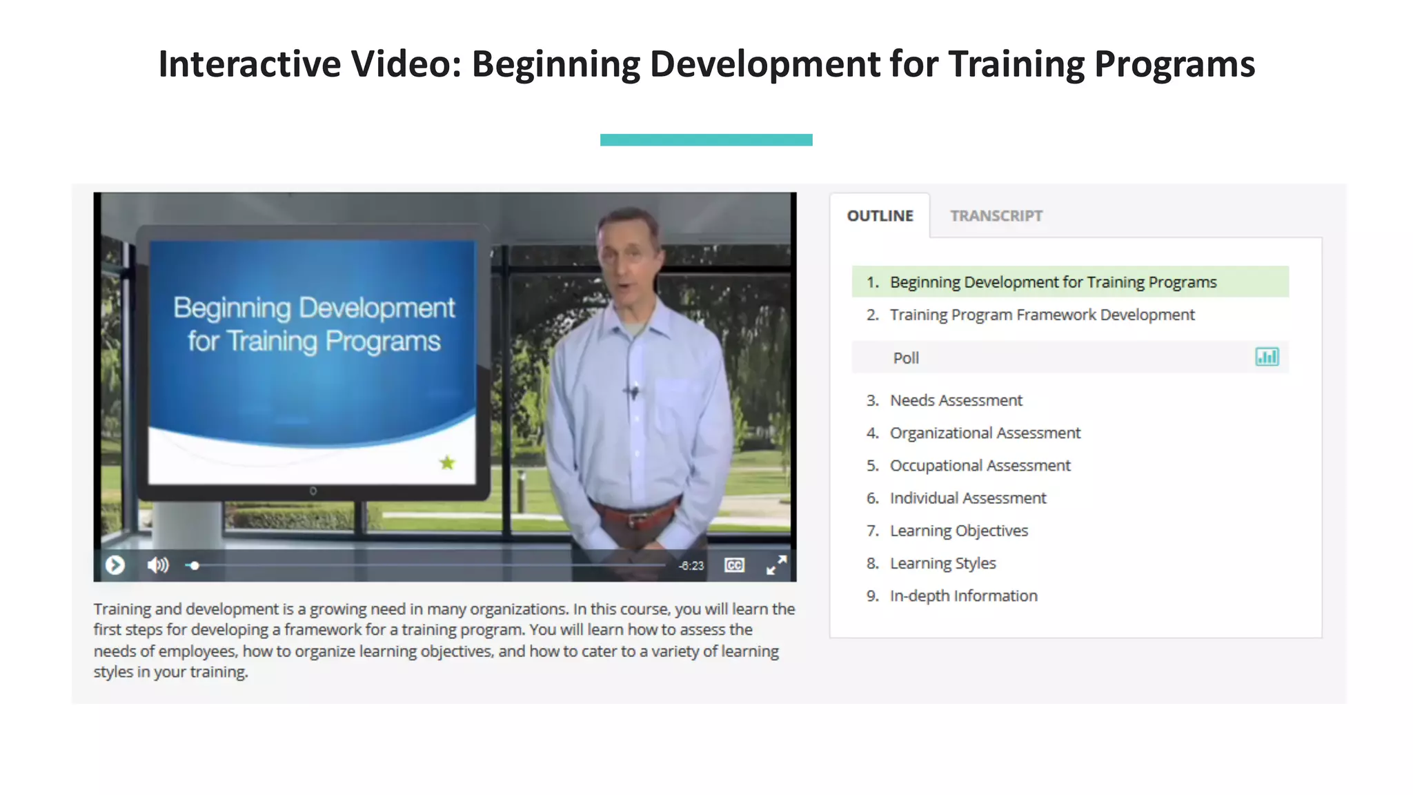 Interactive	Video:	Beginning	Development	for	Training	Programs
 
