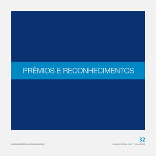PRÊMIOS E RECONHECIMENTOS




                                                              32
WWW.CIAHERING.COM.BR/BALANCO2009   BALANÇO SOCIAL 2009 | CIA. HERING
 