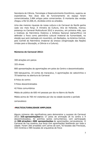 Balanço carnaval multicultural recife 2012