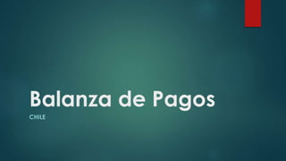 Balanza de Pagos
CHILE
 