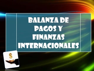 BALANZA DE PAGOS Y FINANZAS INTERNACIONALES 