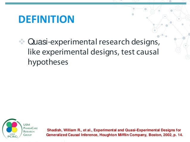 Quasi experimental design in intervention pharmacy 