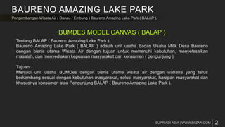 BAURENO AMAZING LAKE PARK
BUMDES MODEL CANVAS ( BALAP )
 