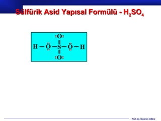 Sülfürik Asid Yapısal Formülü - H2SO4




                                 Prof.Dr. İbrahim USLU
 