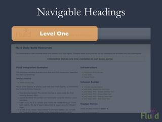 Navigable Headings
Level One
 