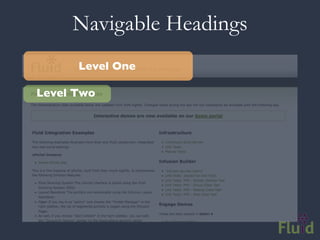 Navigable Headings
      Level One

Level Two
 