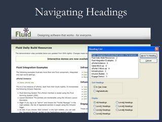 Navigating Headings
 