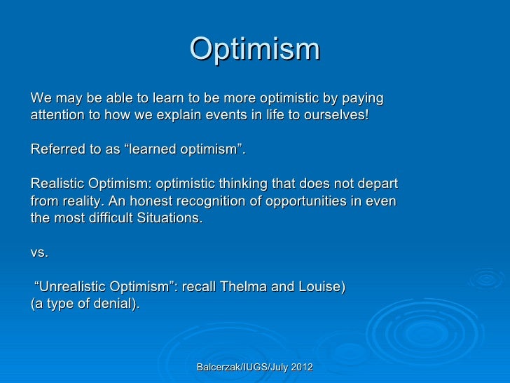 unrealistic optimism definition psychology
