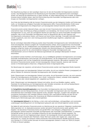 Interaktiver Geschäftsbericht 2010


Die Klassifizierung hängt von dem jeweiligen Zweck ab, für den die finanziellen Vermögenswerte erworben
wurden. Das Management bestimmt die Klassifizierung der finanziellen Vermögenswerte beim erstmaligen
Ansatz und überprüft die Klassifizierung zu jedem Stichtag. An jedem Bilanzstichtag wird ermittelt, ob objektive
Hinweise darauf schließen lassen, dass eine Wertminderung eines finanziellen Vermögenswertes oder einer
Gruppe von finanziellen Vermögenswerten vorliegen.

Zum Ende des Berichtsjahres hält der Konzern Finanzinstrumente aus den Kategorien Kredite und Forderungen
(LaR), zur Veräußerung verfügbare finanzielle Vermögenswerte (AfS), Finanzverbindlichkeiten (FLAC) sowie
Finanzielle Vermögenswerte die erfolgswirksam zum beizulegenden Zeitwert bewertet werden (FAHfT).

Finanzinstrumente werden bilanziell erfasst, wenn das mit dem Finanzinstrument verbundene Risiko beim
Unternehmen liegt. Die Erfassung erfolgt grundsätzlich zum Handelstag. Der Konzern bucht einen finanziellen
Vermögenswert nur aus, wenn die vertraglichen Rechte auf Cash-flows aus einem finanziellen Vermögenswert
auslaufen, oder es den finanziellen Vermögenswert sowie im Wesentlichen alle mit dem Eigentum des
Vermögenswerts verbundenen Risiken und Chancen auf einen Dritten überträgt. Finanzielle Verbindlichkeiten
werden ausgebucht, wenn die in dem Vertrag genannten Verpflichtungen beglichen, aufgehoben oder
ausgelaufen sind.

Bei der erstmaligen bilanziellen Erfassung werden diese finanziellen Vermögenswerte oder Verbindlichkeiten mit
ihrem beizulegenden Zeitwert zuzüglich der Transaktionskosten erfasst. Davon ausgenommen sind finanzielle
Vermögenswerte, die als "erfolgswirksam zum beizulegenden Zeitwert bewertet" kategorisiert wurden. In dieser
Kategorie erfolgt der Ansatz zum beizulegenden Zeitwert ohne Berücksichtigung von Transaktionskosten. Die
Folgebewertung variiert für die unterschiedlichen Kategorien finanzieller Vermögenswerte oder
Verbindlichkeiten und ist im Rahmen der Bilanzierungsmethoden der jeweiligen Bilanzposten im Detail
beschrieben.

Grundsätzlich werden Darlehen und Forderungen, bis zur Endfälligkeit gehaltene Vermögenswerte und sonstige
finanzielle Verbindlichkeiten (ohne Derivate und Verbindlichkeiten, die als erfolgswirksam zum beizulegenden
Zeitwert designiert sind) mit den fortgeführten Anschaffungskosten bewertet. Alle anderen originären und
derivativen Finanzinstrumente werden mit dem beizulegenden Zeitwert bewertet. Gewinne oder Verluste
werden im Periodenergebnis erfasst bzw. erfolgsneutral direkt im Eigenkapital (AfS).

Die Bewertungen der originären und derivativen Finanzinstrumente werden nach folgendend Stufen bewertet:

Stufe 1 Bewertungen zum beizulegenden Zeitwert sind solche, die sich aus notierten Preisen (unangepasst) auf
aktiven Märkten für identische finanzielle Vermögenswerte oder Schulden ergeben.

Stufe 2 Bewertungen zum beizulegenden Zeitwert sind solche, die auf Parametern beruhen, die nicht notierten
Preisen für Vermögenswerte und Schulden, wie in Stufe 1 entsprechen (Daten), entweder direkt abgeleitet,
(d.h. als Preise) oder indirekt abgeleitet (d.h. abgeleitet aus Preisen).

Stufe 3 Bewertungen zum beizulegenden Zeitwert sind solche, die sich aus Modellen ergeben, welche
Parameter für die Bewertung von Vermögenswerten oder Schulden verwenden, die nicht auf beobachtbaren
Marktdaten basieren (nicht beobachtbare Parameter, Annahmen).

Als fortgeführte Anschaffungskosten eines finanziellen Vermögenswertes oder einer finanziellen
Verbindlichkeit wird der Betrag bezeichnet, mit dem ein finanzieller Vermögenswert oder eine finanzielle
Verbindlichkeit beim erstmaligen Ansatz bewertet wurde, abzüglich Tilgungen, zuzüglich oder abzüglich der
kumulierten Amortisation einer etwaigen Differenz zwischen dem ursprünglichen Betrag und dem bei der
Endfälligkeit rückzahlbaren Betrag unter Anwendung der Effektivzinsmethode sowie abzüglich etwaiger
Minderung für Wertminderungen oder Uneinbringlichkeit.

Der beizulegende Zeitwert ist der Betrag, zu dem unter sachverständigen, vertragswilligen und voneinander
unabhängigen Geschäftspartnern ein Vermögenswert getauscht oder eine Schuld beglichen werden könnte.

Die Balda AG setzt derivative Finanzinstrumente zur Absicherung der aus operativen Tätigkeiten resultierenden
Währungsrisiken ein. Zu Spekulationszwecken werden derivative Finanzinstrumente weder gehalten noch
begeben. Die derivativen Finanzinstrumente sind gemäß IFRS in der Kategorie „erfolgswirksam zum
beizulegenden Zeitwert bewertete finanzielle Vermögenswerte oder finanzieller Verbindlichkeiten“ zu erfassen.
Demgemäß werden sie bei ihrer erstmaligen Erfassung mit dem beizulegenden Zeitwert angesetzt. Die
Zeitwerte sind auch für die Folgebewertungen relevant. Der beizulegende Zeitwert gehandelter derivativer
Finanzinstrumente entspricht dem Marktwert. Dieser Wert kann positiv oder negativ sein. Liegen keine
Marktwerte vor, müssen die Zeitwerte mittels anerkannter finanzmathematischer Modelle berechnet werden.
Zum Stichtag 31.12.2010 wurden Derivate mit einem beizulegenden Zeitwert in Höhe von TEUR 20 (Vorjahr:
0 TEUR) im Konzern gehalten.


                                                                                                                         | 91
 