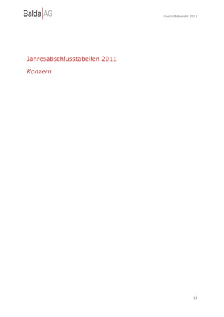 Geschäftsbericht 2011




Jahresabschlusstabellen 2011

Konzern




                                                 57
 