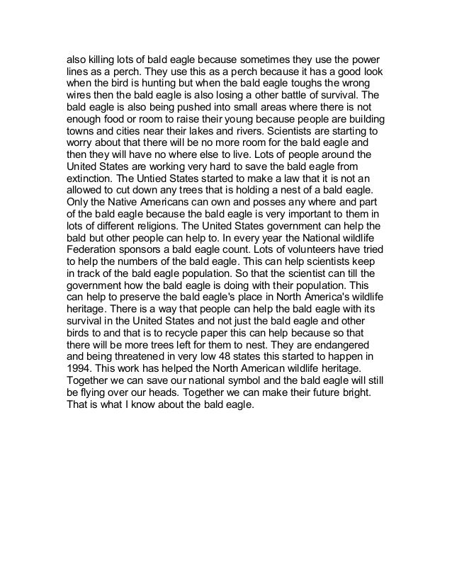 Bald eagle report for mr.godfrey