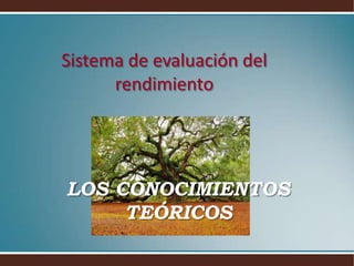 LOS CONOCIMIENTOS TEÓRICOSSistema de evaluación del rendimiento 