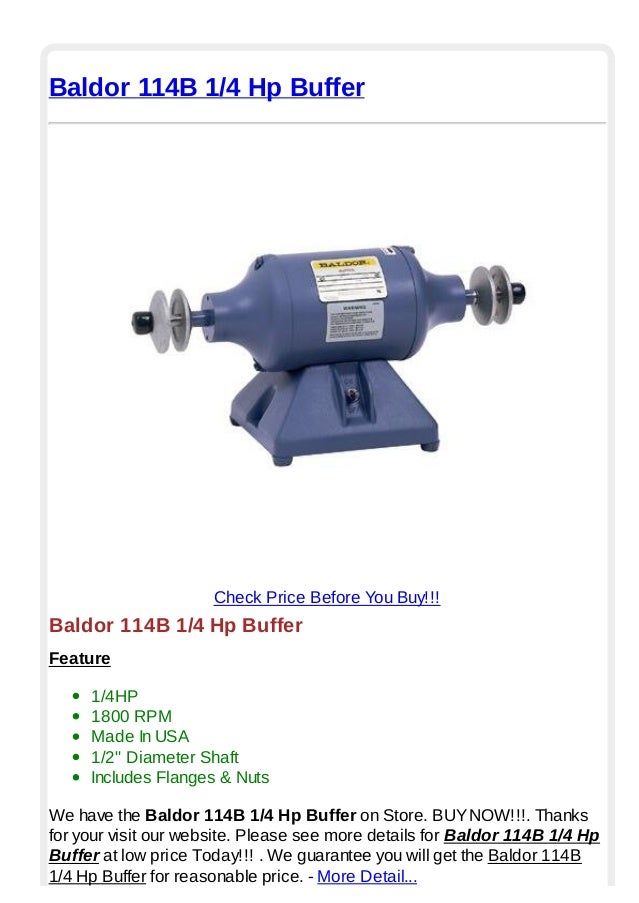 Baldor 114 b 1 4 hp buffer