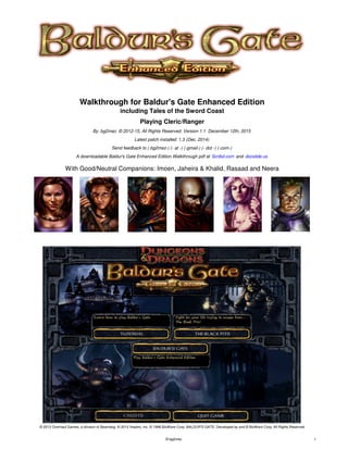 Khalid Ranger Baldur's Gate Enhanced Edition Walkthrough Cleric/Ranger | PDF