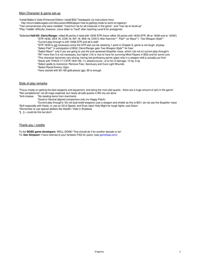 Baldur's Gate Enhanced Edition Walkthrough Cleric/Ranger | PDF