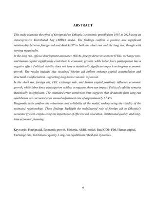 THE EFFECT OF FOREIGN AID ON ECONOMIC GROWTH IN ETHIOPIA | PDF