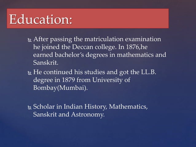 Bal Gangadhar Tilak PPT bal-gangadhar-tilak-ppt