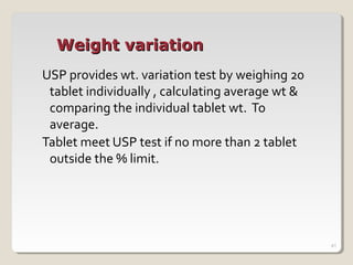 Weight Variation Limit Injection oral controlled drug delivery system | PPT