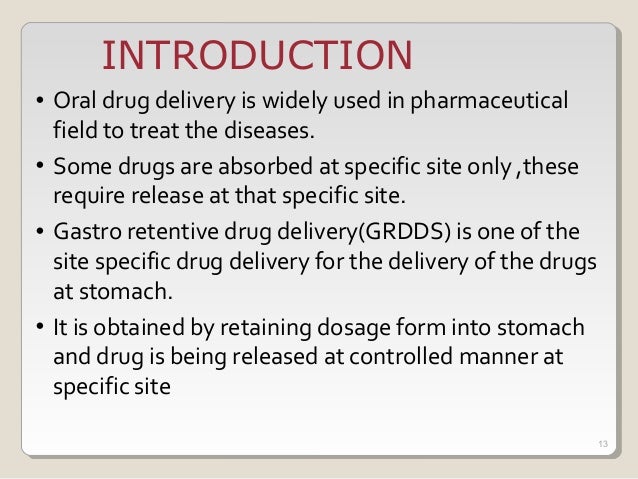 Oral Controlled Drug Delivery System