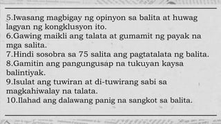 Matatagkurikulumfilipino7_Quarter3week6_balita | PPTX