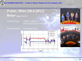 Prater, Wien (28.6.2011)  Rotor  (Object Prater 4) Technical Data: Height-12 Metres Revolutions-30 per minute Physics Context: Centrifugal Force 