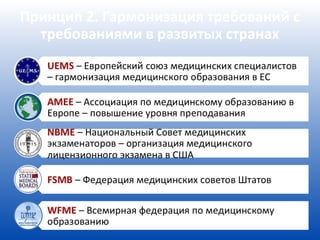 Принцип 2. Гармонизация требований с
  требованиями в развитых странах
 