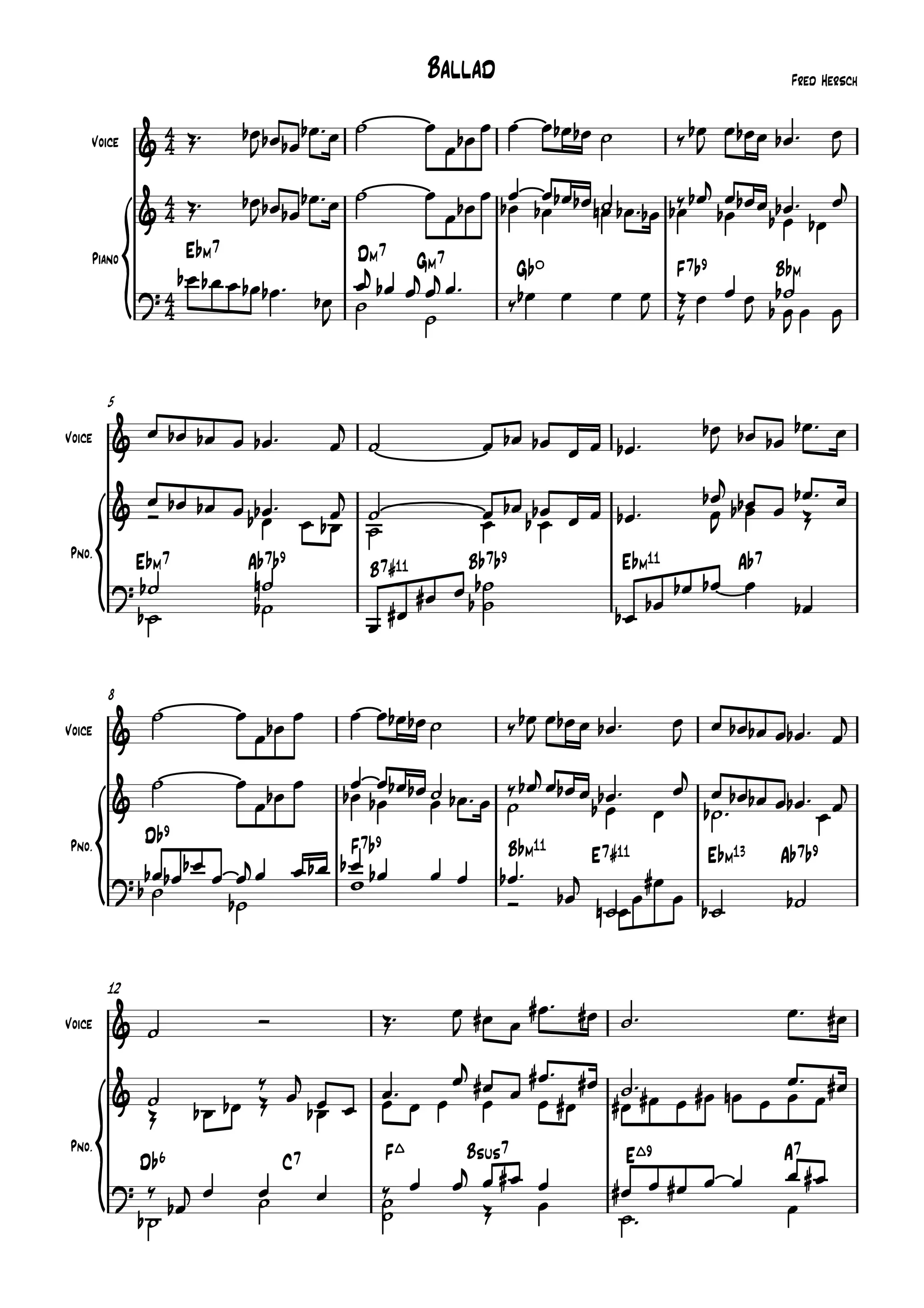 Ballad, from Songs Without Words (Fred Hersch) | PDF