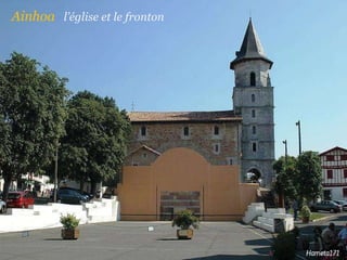 Ainhoa  l’église   et   le   fronton 