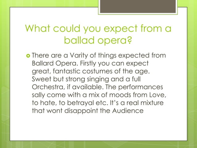 Ballad opera | PPT