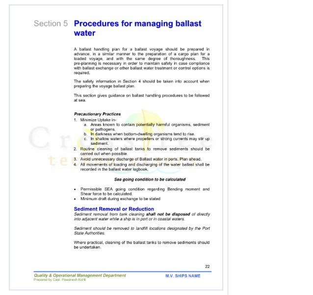 Ballast Water Management