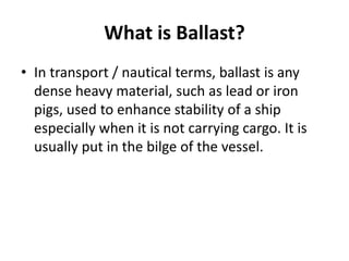 Ballast water :impact and management | PPTX