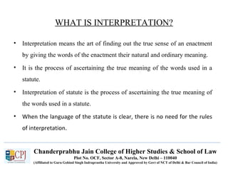 Interpretation Of Statute