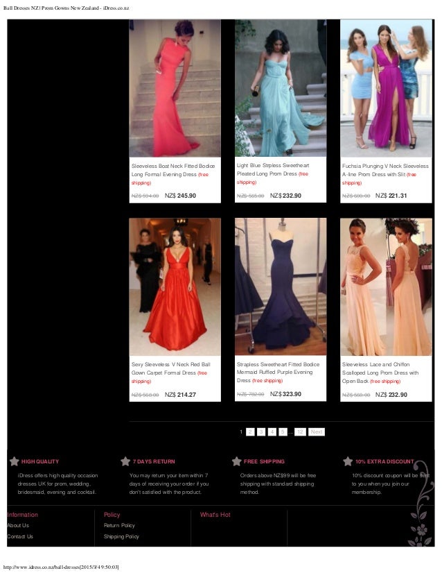 Ball dresses nz prom gowns new zealand idress.co.nz