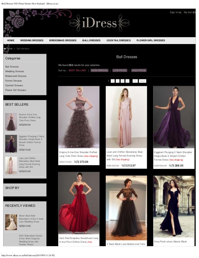 Ball dresses nz prom gowns new zealand idress.co.nz