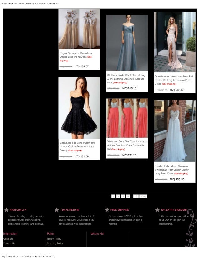 Ball dresses nz prom gowns new zealand idress.co.nz