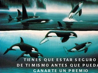 TIENES QUE ESTAR SEGURO  DE TI MISMO ANTES QUE PUEDAS  GANARTE UN PREMIO 