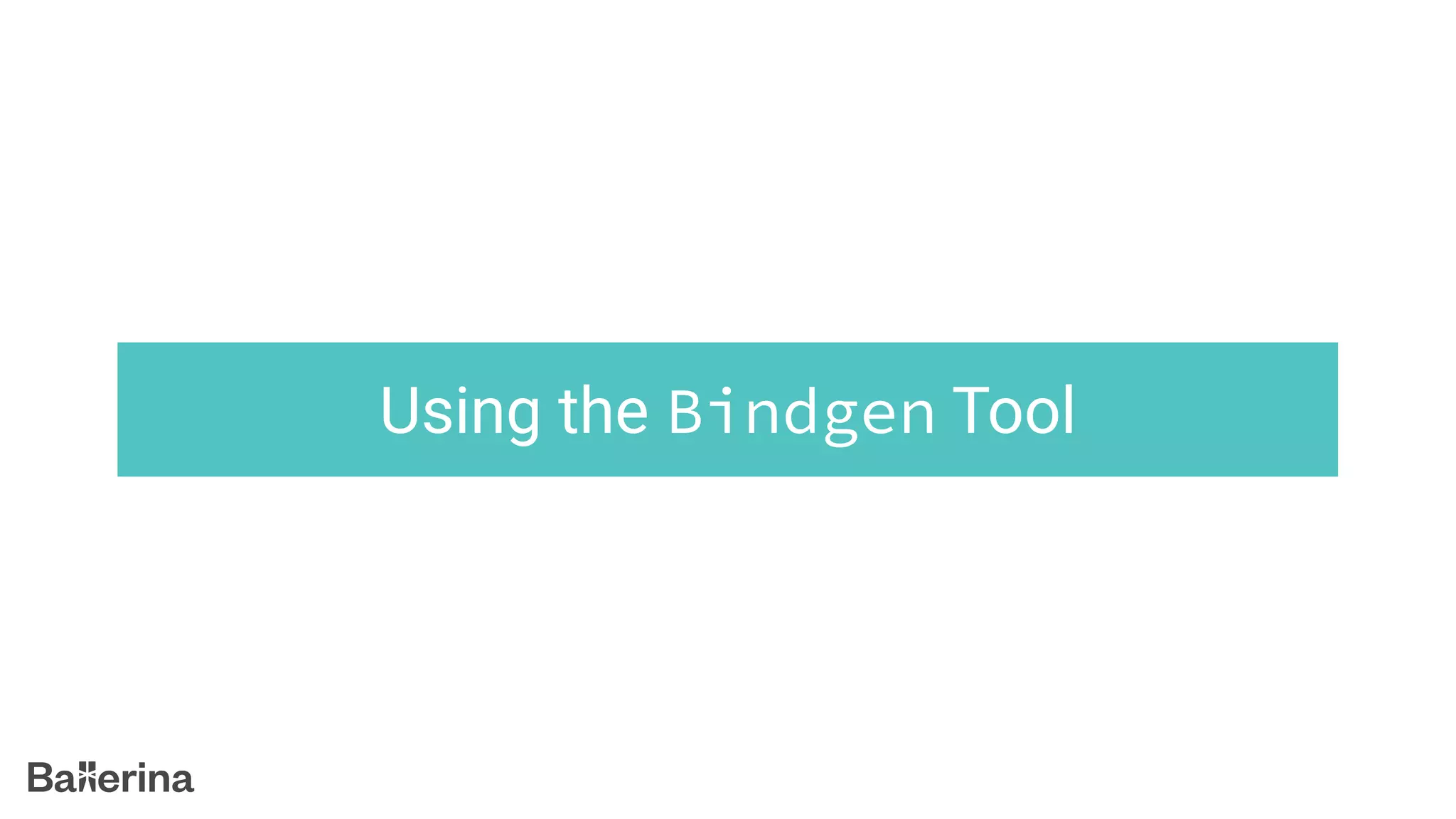 Using the Bindgen Tool
 