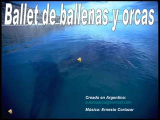 Ballet de ballenas y orcas Creado en Argentina:   [email_address] Música: Ernesto Cortazar 