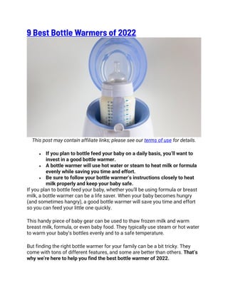Top Baby Bottle Warmer 2022