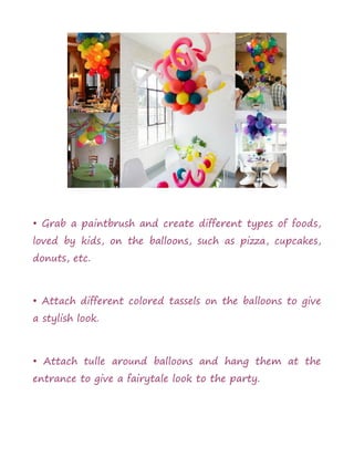 Balloon Decor Ideas that Rock - Party Zealot | PDF