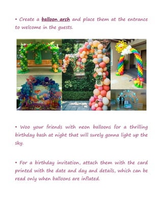 Balloon Decor Ideas that Rock - Party Zealot | PDF