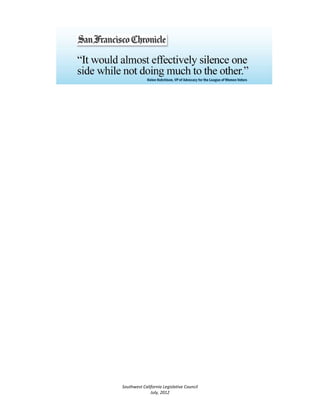 Southwest California Legislative Council
              July, 2012
 