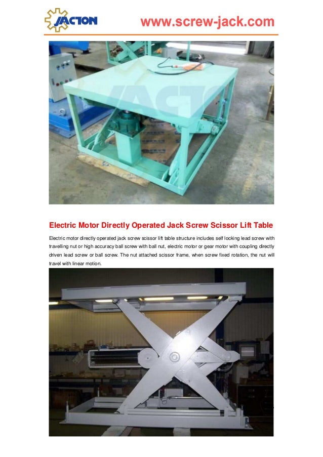 Ball Screw Or Acme Screw Jack Lifting System For Scissor Lift Table