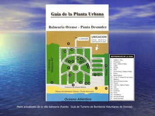 Plano actualizado de la villa balnearia (fuente:  Guía de Turismo de Bomberos Voluntarios de Orense) 