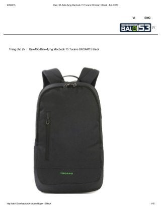 Balo153  balo laptop macbook 15 tucano bkgam15 black